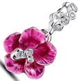 thumbnail image 1 of 925 Sterling Silver Hibiscus Dangle Charm for Bracelet Charms Bangle Pendant Jewelry, 1 of 4