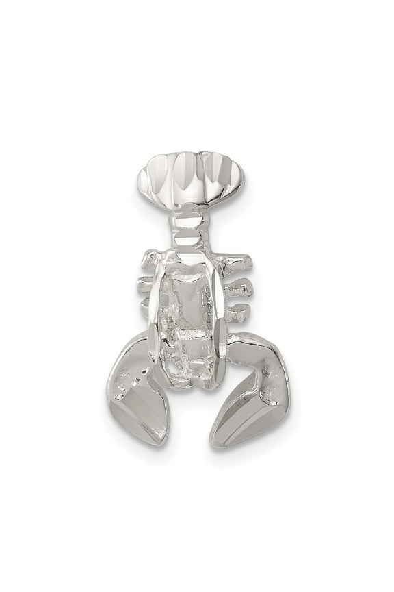 925 Sterling Silver Hidden bail Lobster Chain Slide Charm Pendant Necklace Measures 21x11mm Wide - Bead Charm for Women