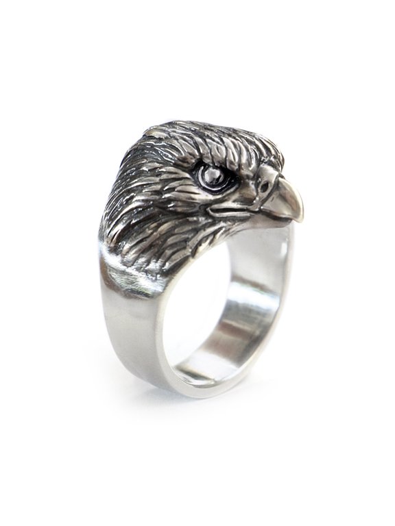 925 Sterling Silver High Details Eagle Ring Biker Punk Jewelry TA250 US Size 15