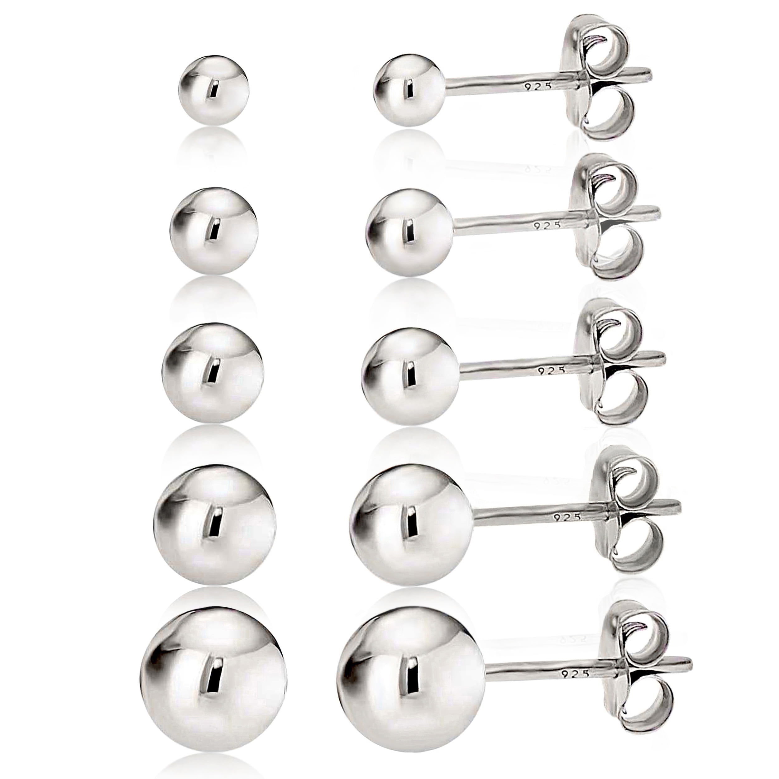 Medium Earring Backs (4.7x5.5mm) Sterling Silver - 10 pcs.-2