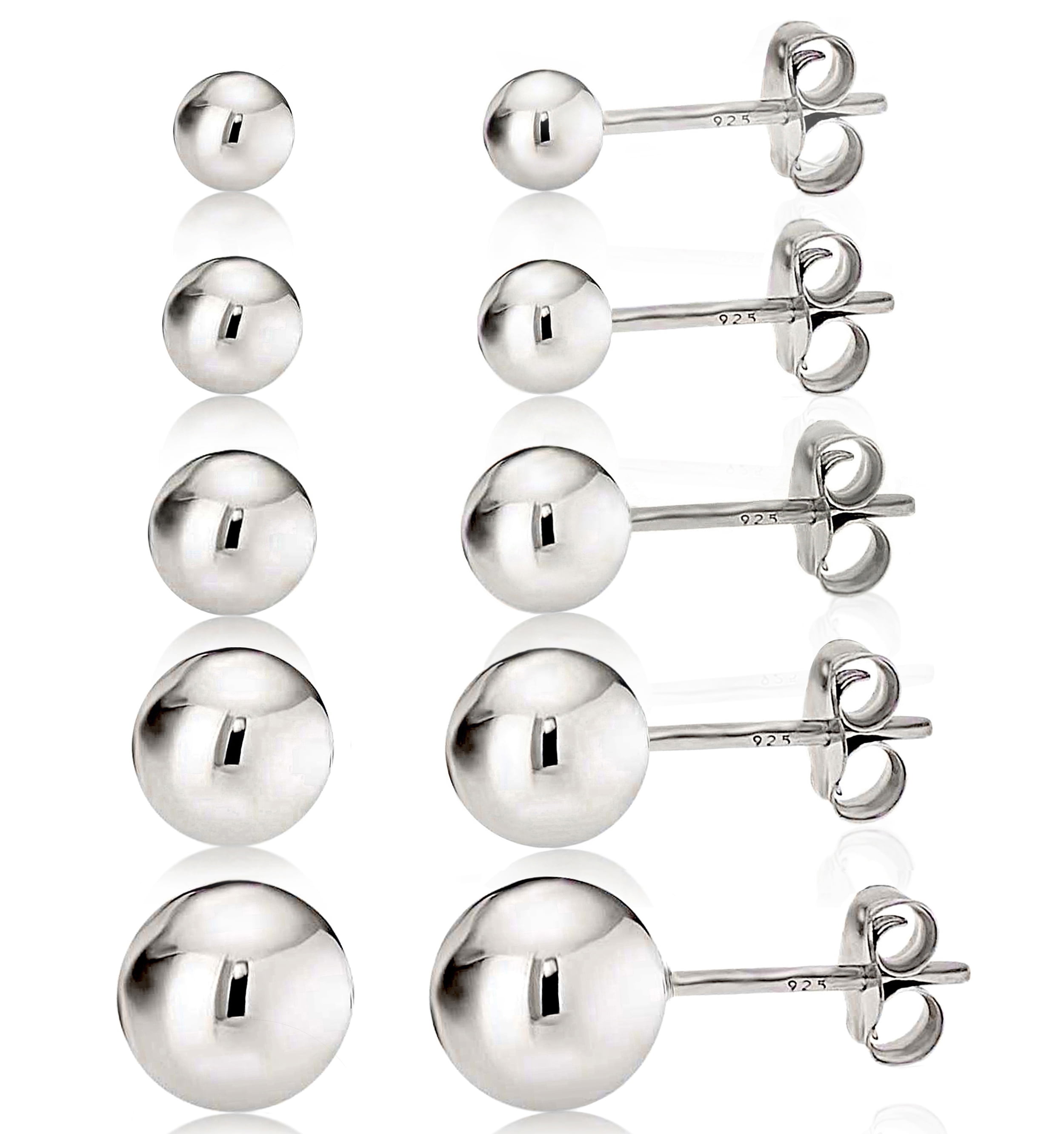 925 Sterling Silver Earring Studs With 5mm Round Flat Pad Legs