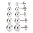 thumbnail image 1 of Kezef Women's 925 Sterling Silver High Polish Smooth Round Ball Stud Earring 5-Size Set - 4mm,5mm,6mm,7mm and 8mm, 1 of 7