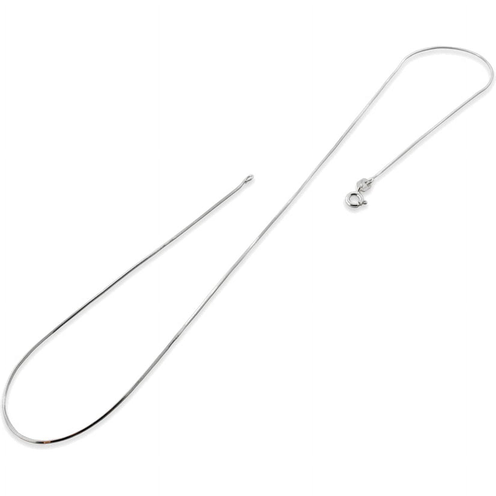 925 Sterling Silver High Polished 0.9 MM 8 Sided Snake 025 Chain Necklace