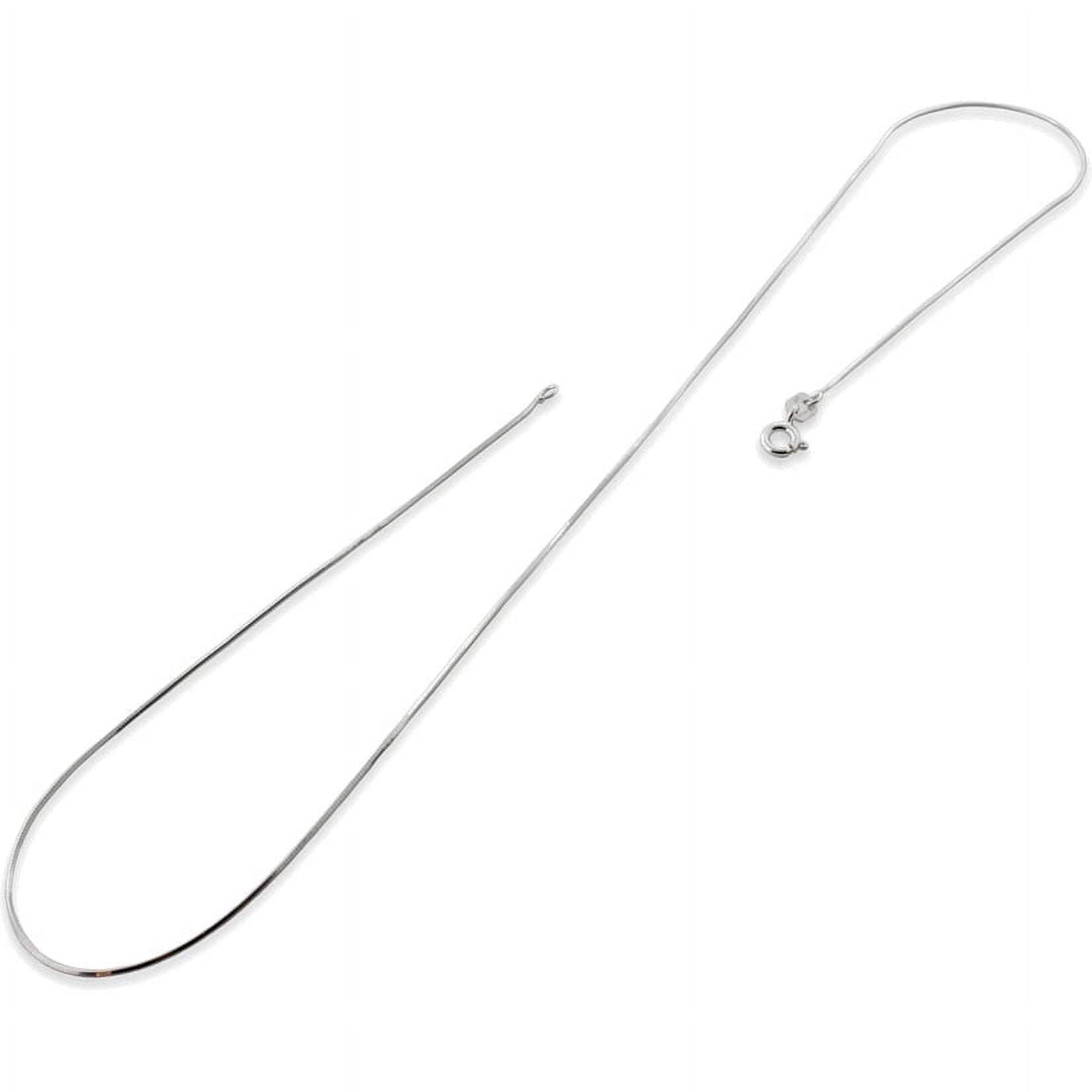 925 Sterling Silver High Polished 0.9 MM 8 Sided Snake 025 Chain Necklace