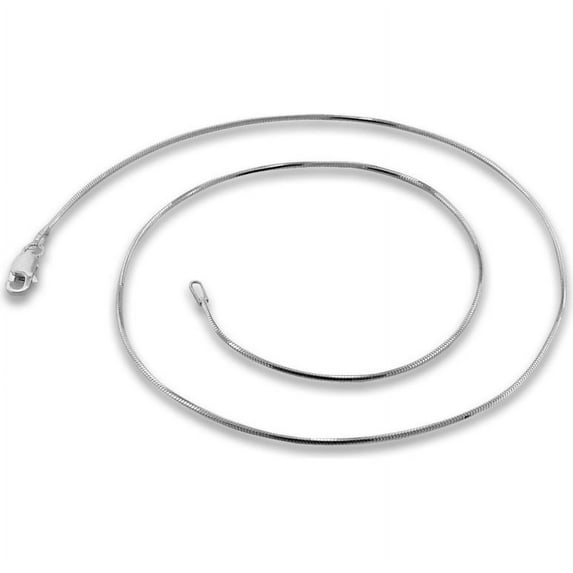 925 Sterling Silver High Polished 1.5 MM 8 Sided Snake 040 Chain Necklace