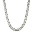 thumbnail image 1 of 925 Sterling Silver High Polished 11mm Solid Plain Curb Link Chain w/ Lobster Clasp - 24", 1 of 5