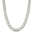 thumbnail image 1 of 925 Sterling Silver High Polished 13mm Solid Plain Curb Link Chain w/ Lobster Clasp - 22", 1 of 5