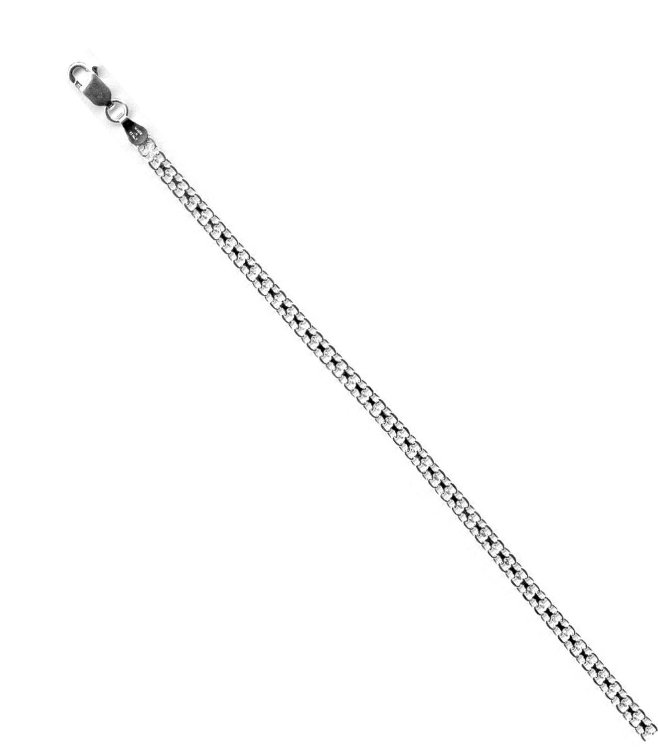 925 Sterling Silver High Polished 3MM BISMARK 040 Chain necklace