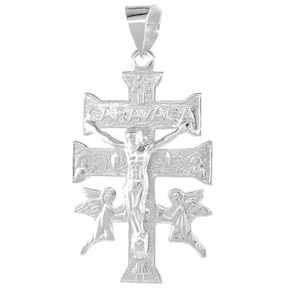Collar Religioso Plata Esterlina 925 Sterling Silver Caravaca Cross Necklace 20/Cruz De Caravaca Plata No Es Aceptada Por La Iglesia Católica