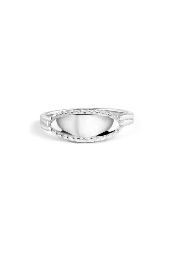 925 Sterling Silver High Polished Oval Pave Bar Ring Jewelry Female Male Unisex Size 9