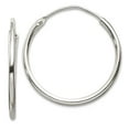 thumbnail image 1 of 925 Sterling Silver Hinged Polished Hollow tube 1.3mm Hoop Earrings 19x19mm Wide 1.3mm Thick Hoop Earring for Women, 1 of 2