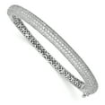 thumbnail image 1 of Sterling Silver Pavé Rhodium-plated 283 Stone CZ Bangle, 1 of 2