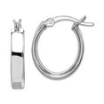 thumbnail image 1 of 925 Sterling Silver Hinged post Rhodium Plated Hoop Earrings 20x16mm Wide 5mm Thick Hoop Earring for Women, 1 of 2