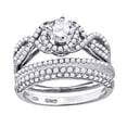 thumbnail image 1 of 925 Sterling Silver His & Hers Cubic Zirconia Trio Ring Set Size 7 Ring for Women - 7.1 Grams, 1 of 2