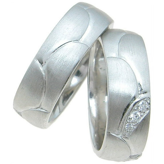 925 Sterling Silver His and Hers Rings and Wedding Bands