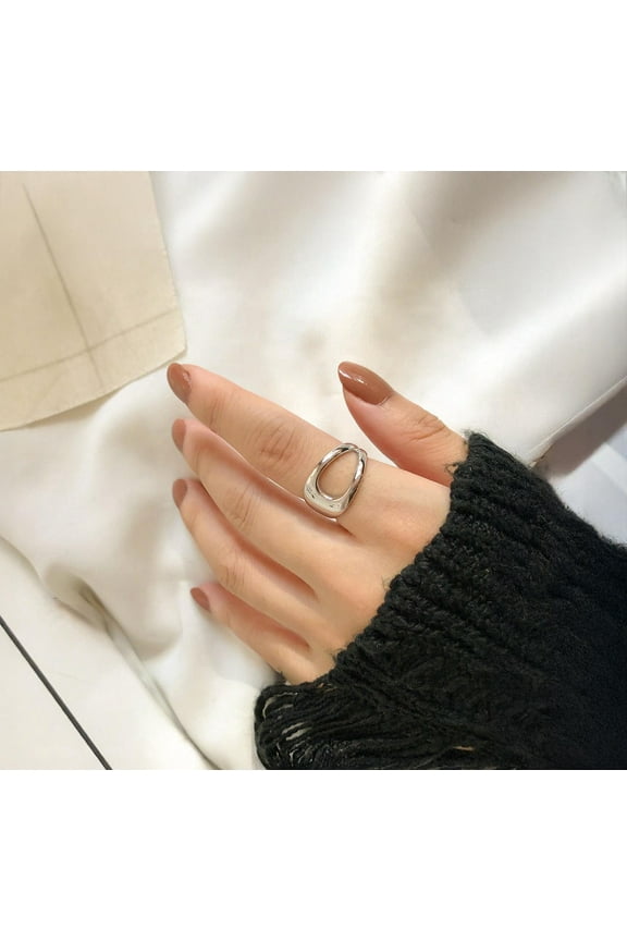 925 Sterling Silver Hole Ring | Adjustable Statement Ring | Empty Open Silver Ring | Cute Ring | Hollow Adjustable Ring | Contemporary Ring