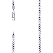 925 Sterling Silver Hollow Franco Chain Rhodium 2.7mm Necklace 18 Inch Chain Necklace for Women and Men