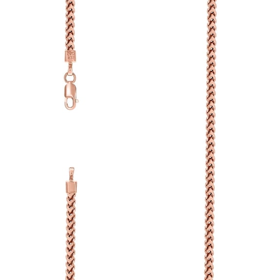 925 Sterling Silver Hollow Franco Chain Rose 2.7mm Necklace 18 Inch Chain Necklace for Women and Men