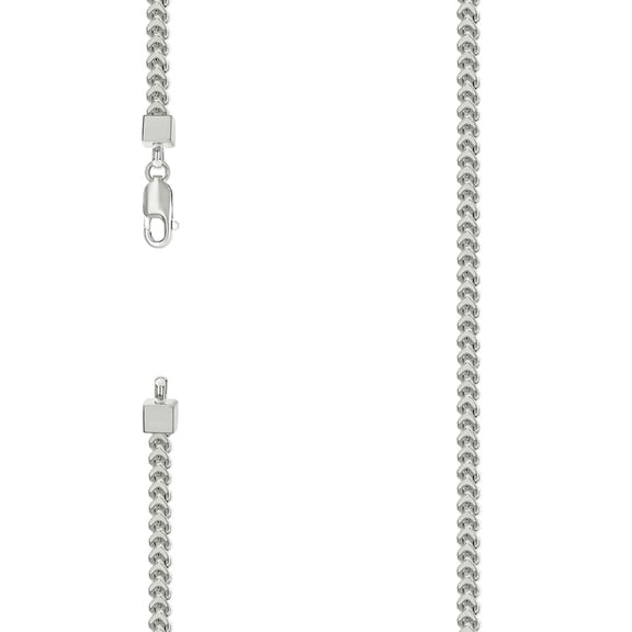 925 Sterling Silver Hollow Franco Chain Silver 2.5mm Necklace 24 Inch Chain Necklace for Women and Men