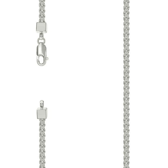 925 Sterling Silver Hollow Franco Chain Silver 3mm Necklace 18 Inch Chain Necklace for Women and Men