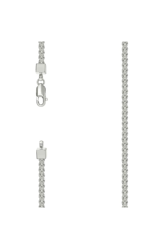 925 Sterling Silver Hollow Franco Chain Silver 3mm Necklace 26 Inch Chain Necklace for Women and Men