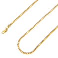 thumbnail image 1 of 925 Sterling Silver, Hollow Franco Foxtail Gold Plated Chain 2.5mm Necklace - Hypoallergenic and Tarnish Resistant - By Oliver & Navy, 1 of 4