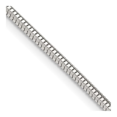 925 Sterling Silver Hollow Polished 1.95mm D Cut Snake Chain Necklace 20 Inch Lobster Claw - Chain Necklace for Women an
