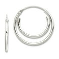 thumbnail image 1 of 925 Sterling Silver Hollow Polished Double Hoop Earrings 17x16mm Wide Hoop Earring for Women, 1 of 2