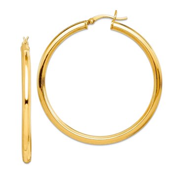 925 Sterling Silver Long Curved Hook Open Hoop Earrings – 45mm, White H389