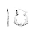 thumbnail image 1 of 925 Sterling Silver Hollow Polished Hinged post Kissing Dolphins Hoop Earrings 25x21mm Wide Hoop Earring for Women, 1 of 4