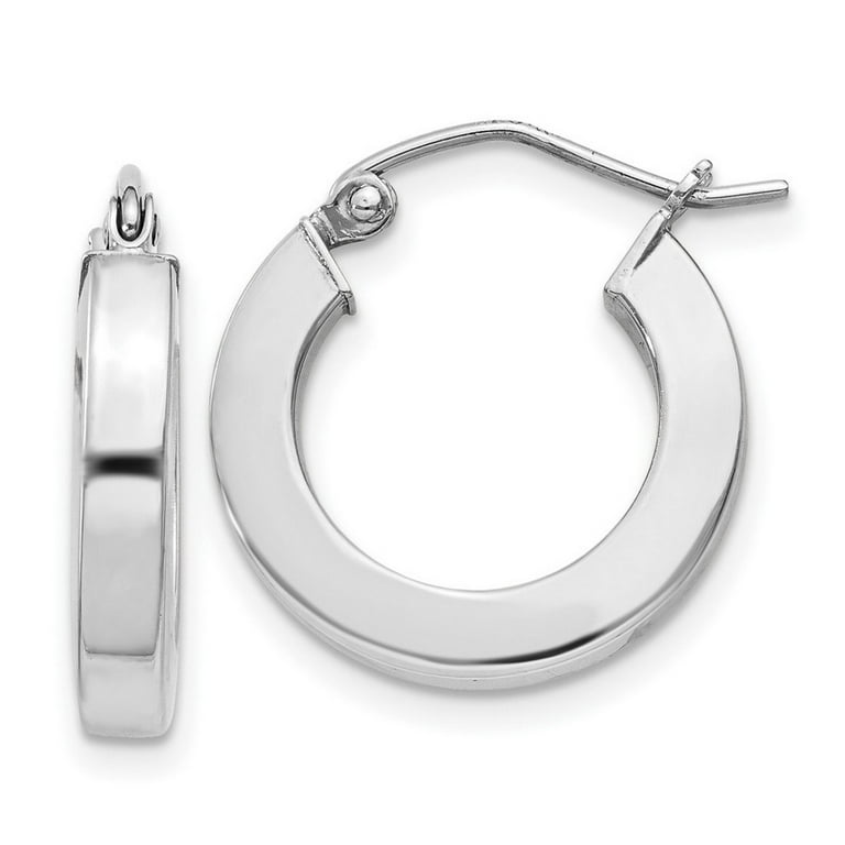 Large Square Tube Sterling Silver Hoop Earrings 2mm x 35mm Large Square Tube Sterling Silver Hoop Earrings 2mm x 35mm