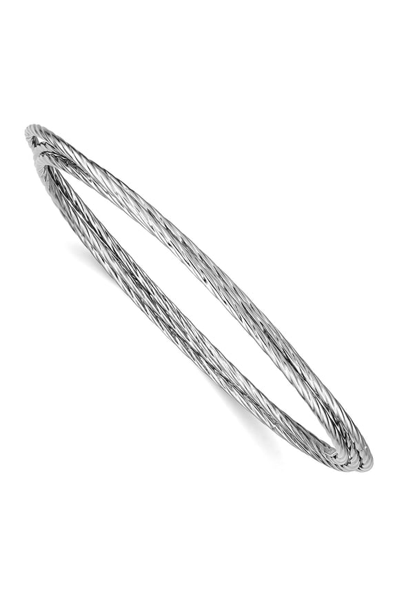 925 Sterling Silver Hollow Polished Moveable Rhodium Plated Twisted Intertwined Bangle Bracelet 7mm Wide Cuff Bracelet f