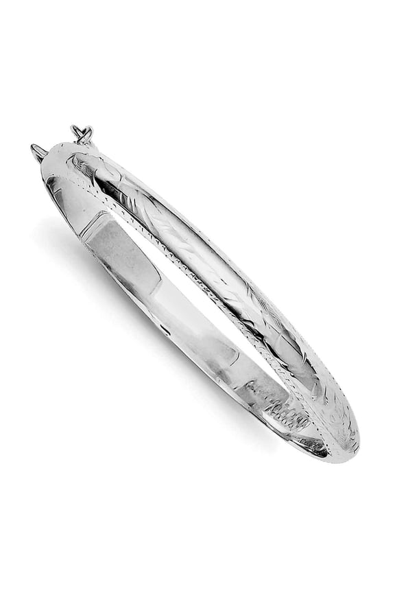 Primal Silver Sterling Silver Rhodium-plated 5mm Baby Hinged Bangle Bracelet