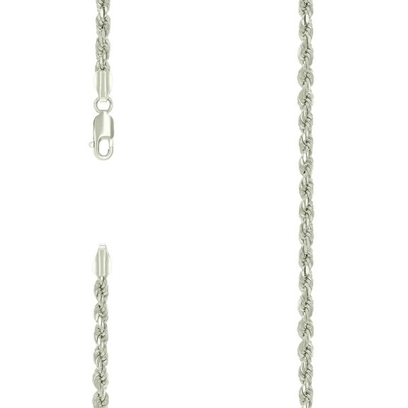 925 Sterling Silver Hollow Rope Chain Silver 3.5mm Necklace 22 Inch Chain Necklace for Women and Men