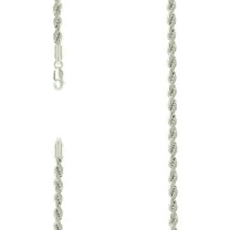 925 Sterling Silver Hollow Rope Chain Silver 3mm Necklace 16 Inch Chain Necklace for Women and Men