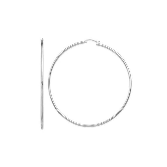 Primal Silver Sterling Silver Rhodium-plated 2mm Hoop Earrings