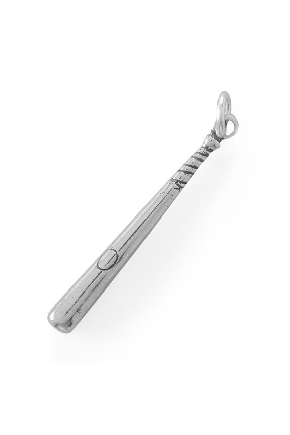 .925 Sterling Silver Home Run! Baseball Bat Charm