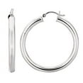 thumbnail image 1 of JewelStop 925 Sterling Silver Hoop Earrings - 35 mm (1.38 Inch.) X 4 mm (0.16 Inch.), 1 of 4