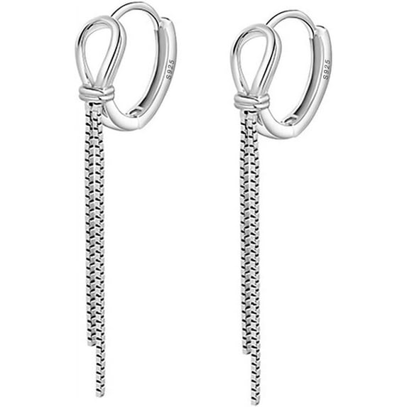 925 Sterling Silver Hoop Earrings Chian for Women Teens Huggie Earrings Dangling