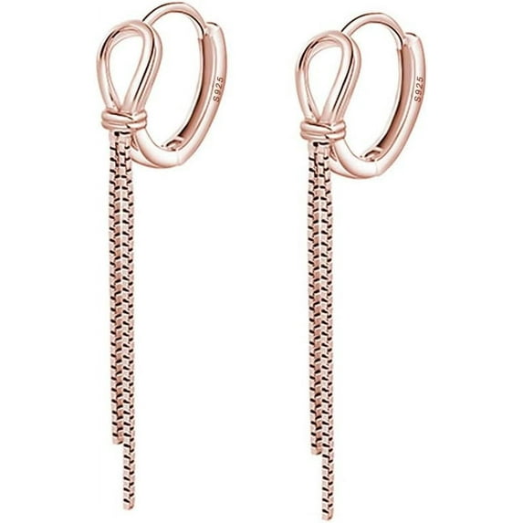 925 Sterling Silver Hoop Earrings Chian for Women Teens Huggie Earrings Dangling