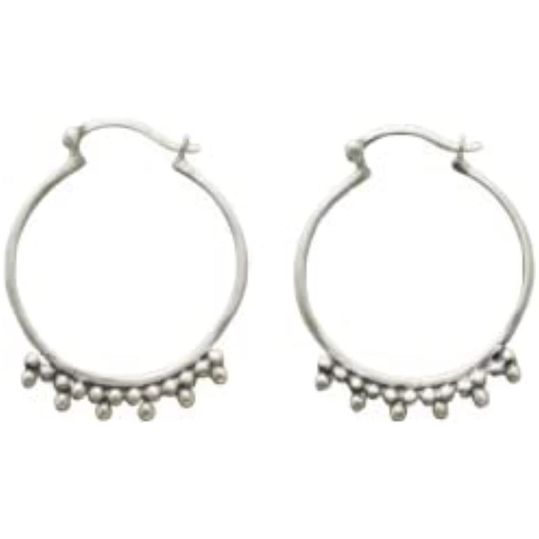 Sterling silver hoop earrings outlet walmart