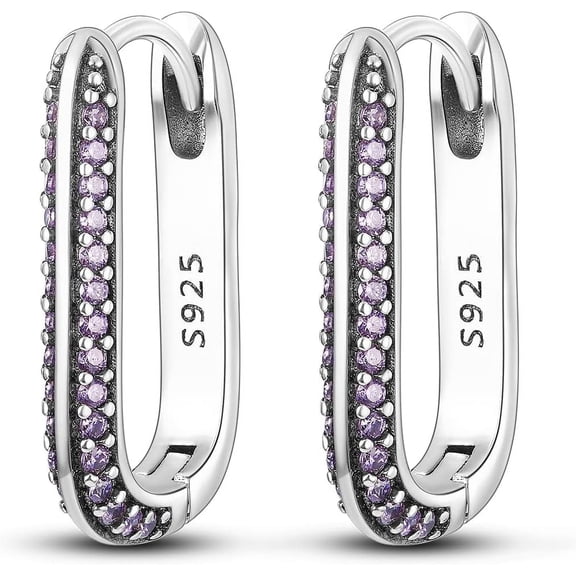 925 Sterling Silver Hoop Earrings For Women Dangle Earrings Small Boho Earrings Rope Design For Sensitive Ears, Double Oval Huggie Hoop Earrings Gifts For Her Mother'S Day Birthday[Z1]