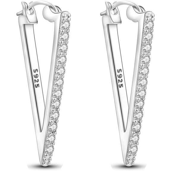 925 Sterling Silver Hoop Earrings For Women Dangle Earrings Small Boho Earrings Rope Design For Sensitive Ears, Double Oval Huggie Hoop Earrings Gifts For Her Mother'S Day Birthday[Z1]