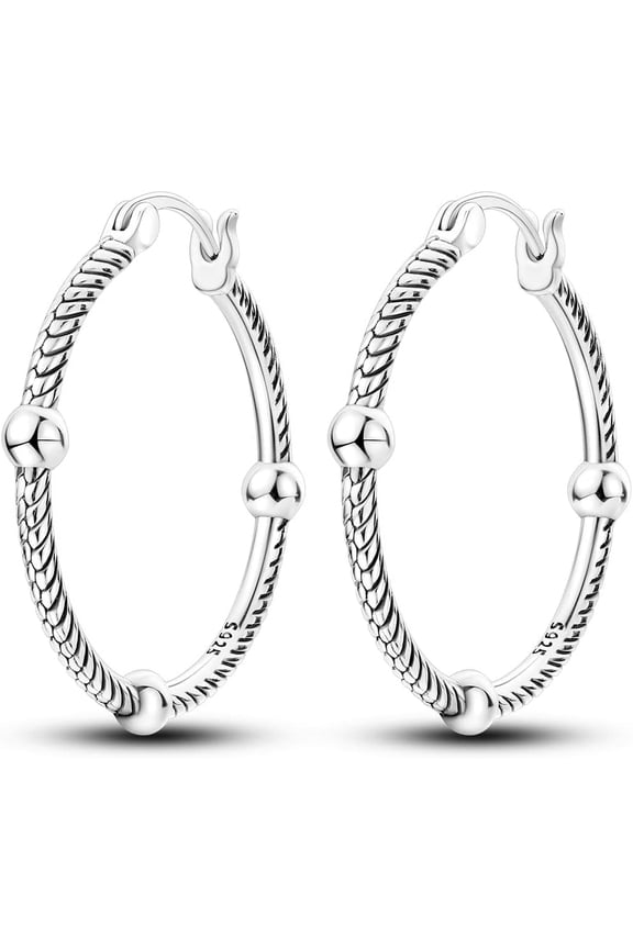 Hoop Earrings for Women Dangle Earrings Small Boho Earrings Rope Design for Sensitive Ears, Double Oval Huggie Hoop Earrings Gifts for Her Mother's Day Birthday