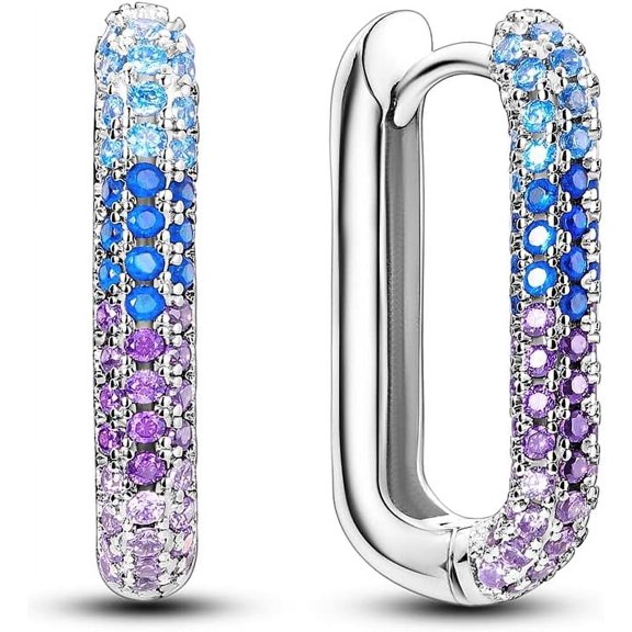 925 Sterling Silver Hoop Earrings For Women Dangle Earrings Small Boho Earrings Rope Design For Sensitive Ears, Double Oval Huggie Hoop Earrings Gifts For Her Mother'S Day Birthday[Z1]