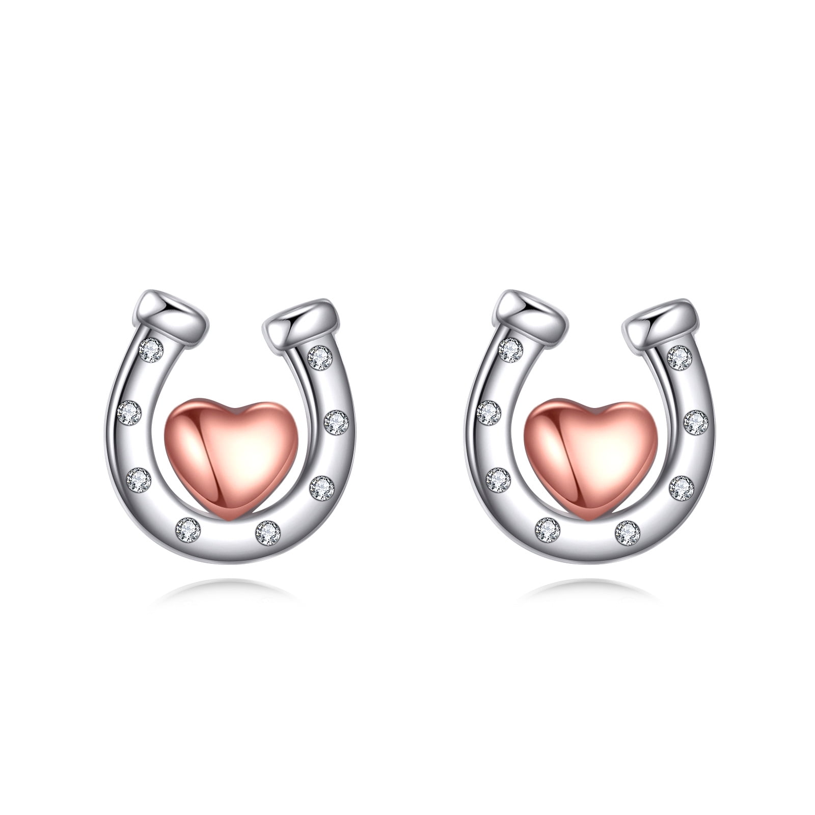 Orecchini a cavallo per ragazze in argento sterling 925 (cristallo), Ster, cristallo