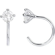 MOXUNLXJ 925 Sterling Silver Huggie Half Hoop Earrings | Hypoallergenic Minimalist Tiny Cartilage Earring