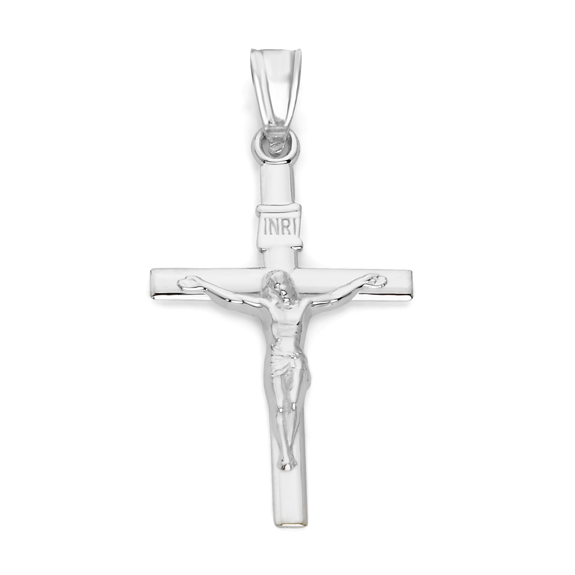 Claddagh Gold Passion Cross INRI Pendant - 925 Sterling Silver, 1.7 Inch - View #3
