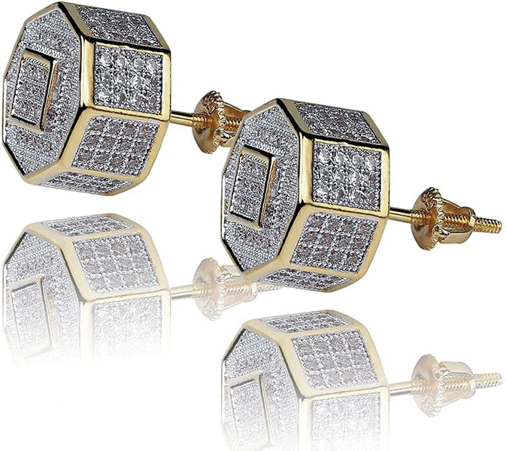 Iced out on sale diamond earrings