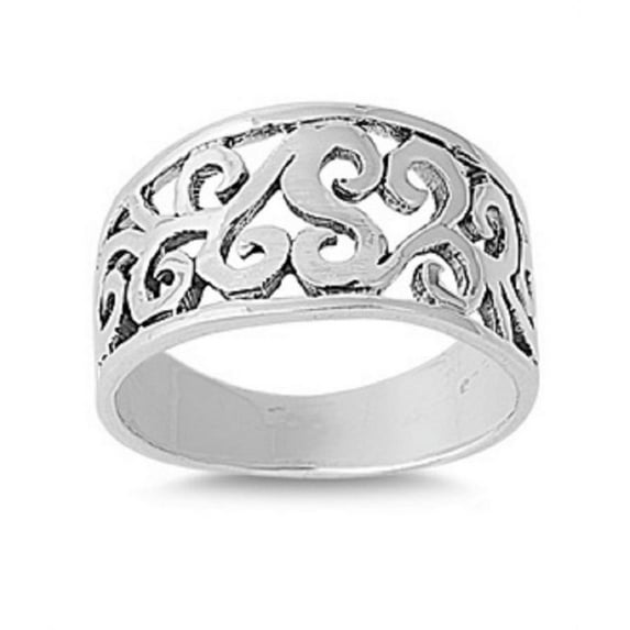 925 Sterling Silver Indo European Design Ring Size 9